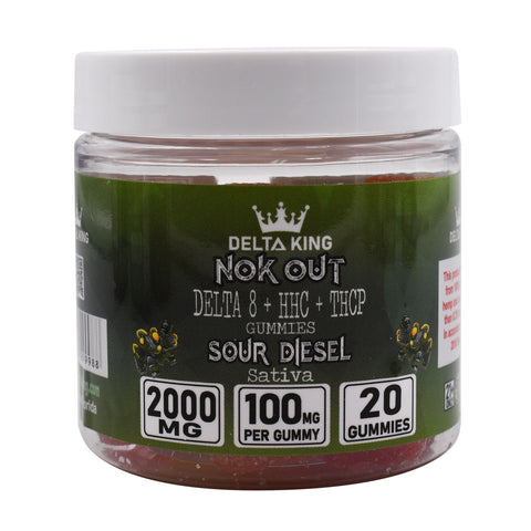 NokOut Delta-8 Gummies w/ HHC & THCP | 2000mg Indica & Sativa Strain