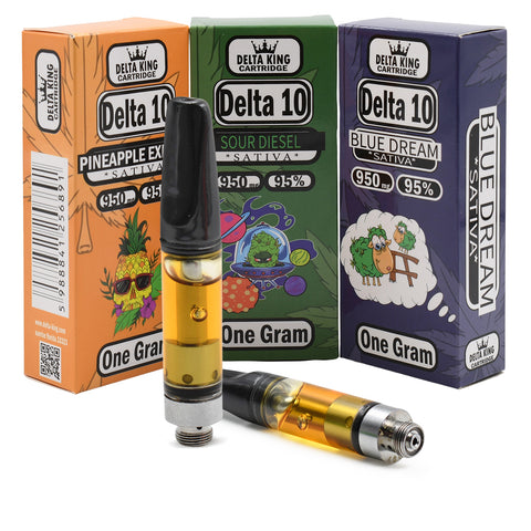 Delta 10 Cartridges Prefilled with 1 Gram Indica, Sativa or Hybrid Strain D10 THC Oil