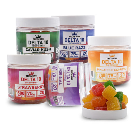 Delta-10 THC Gummies | 100mg D10-THC Per Gummy 20ct. | 10 Cannabis Strain Oriented Flavors 
