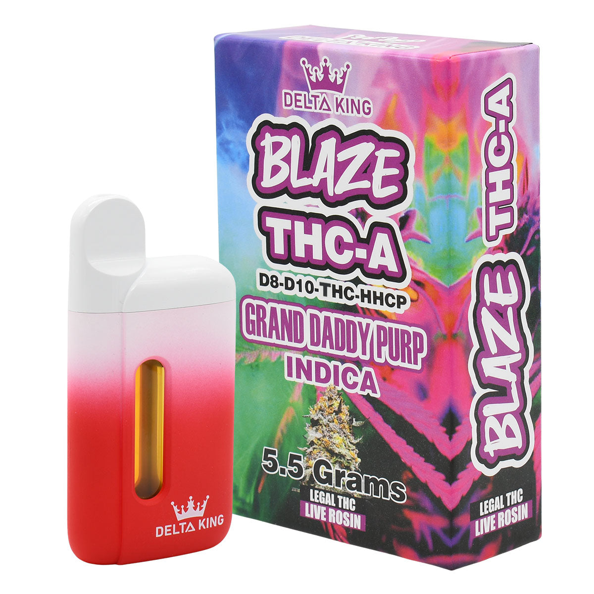 Thc A Vape 5 5gr Grand Daddy Purp Blaze Blend Delta 8 Delta 10 Thc