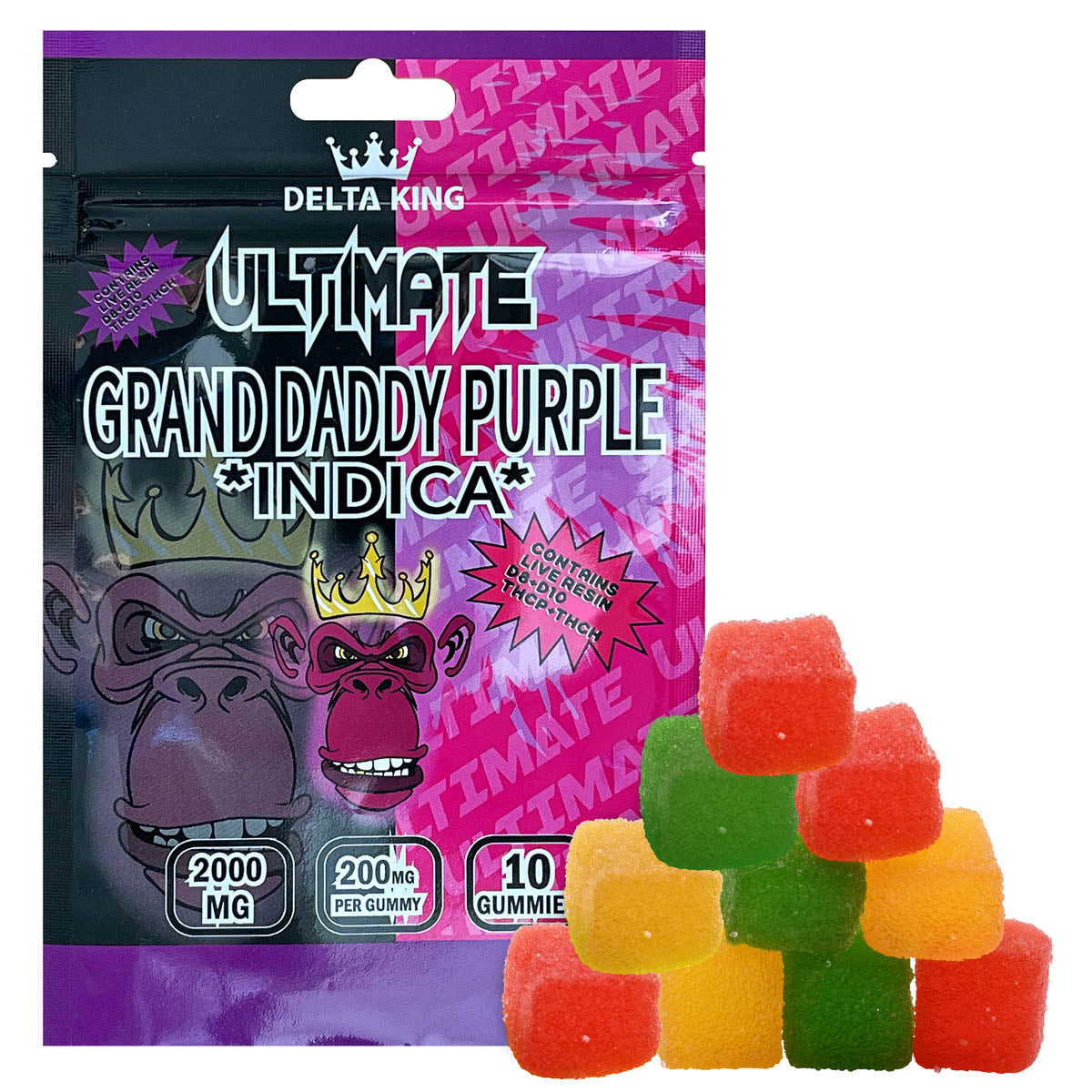 Granddaddy Purple Ultimate THC Gummies 2000mg Indica Cannabis Strain 1