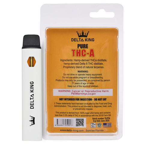 PURE THCA Vape 2.5GR Delta 8 THC Distillate, Sativa & Indica Strains