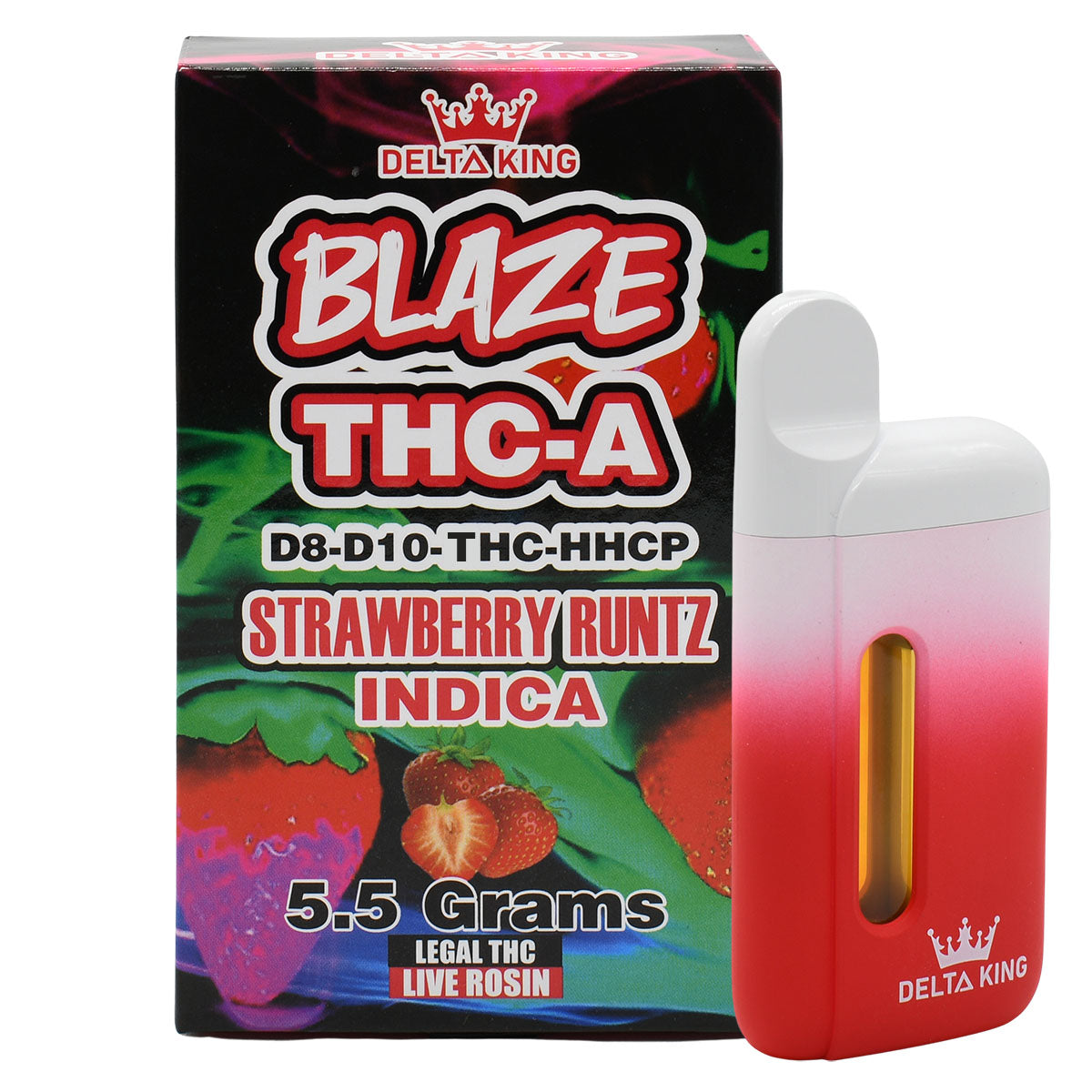 Thc A Vape 55gr Strawberry Runtz Blaze Blend Delta 8 Delta 10 Thc