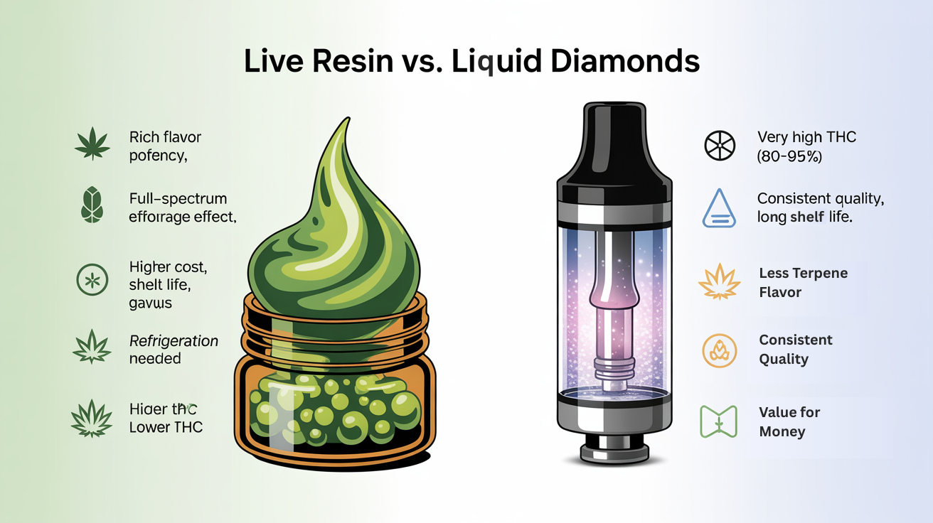 Liquid Diamonds vs Live Resin: Complete Comparison & Guide