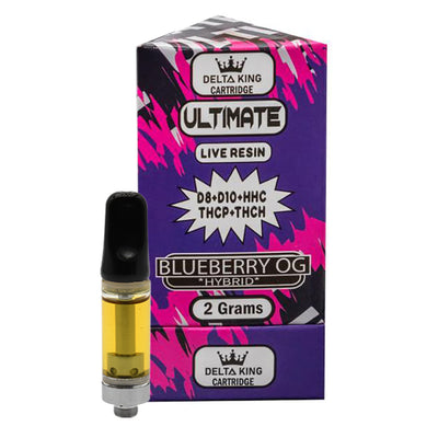 Blueberry OG HHC Carts 2gr Live Resin Delta-8 + Delta-10 Hybrid Strain Ultimate Blend