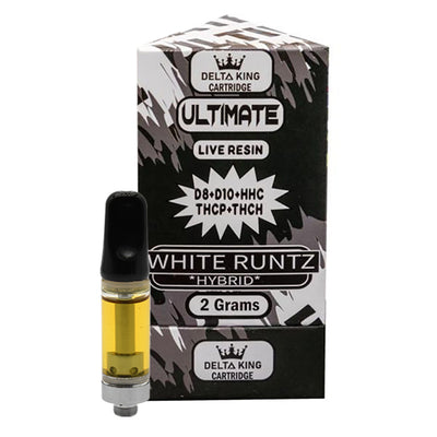 White Runtz HHC Carts 2gr Live Resin Delta-8 + Delta-10 Hybrid Strain Ultimate Blend