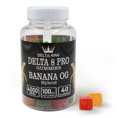 Delta 8 Gummies PRO Jar 40ct Banana OG Hybrid Cannabis Strain