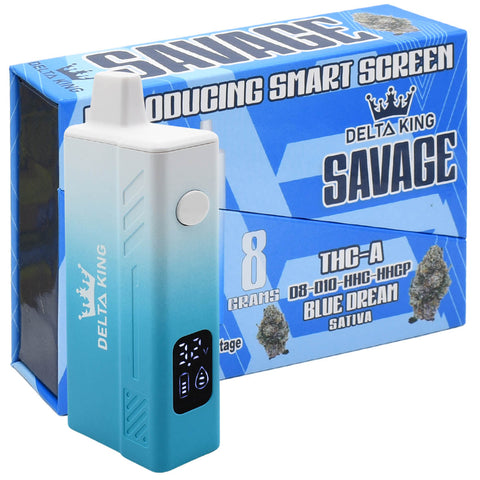 Blue Dream Savage THCA Vape with 8ml Oil Capacity, Digital Display of Voltage Setting, Oil Level  Window