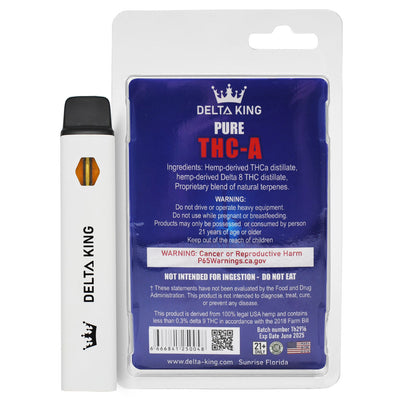 PURE THCA Vape 2.5GR Delta-8 THC-A Distillate, Sativa & Indica Strains