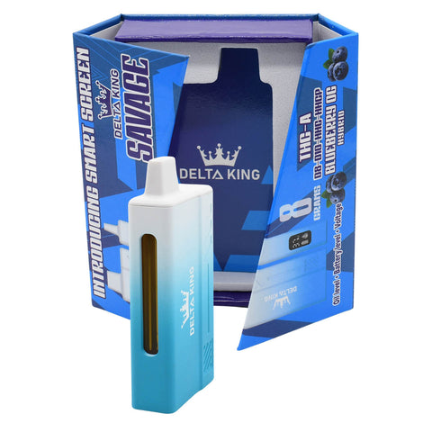 Blueberry OG Savage THCA Vape with 8ml Capacity, Digital Display of Voltage Setting, Oil and Power Level 