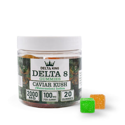 Delta 8 Gummies 20ct Jar Caviar Kush Indica Cannabis Strains