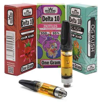 Delta 10 Carts 1 Gram Prefilled Indica, Sativa or Hybrid Strain D10 THC Oil