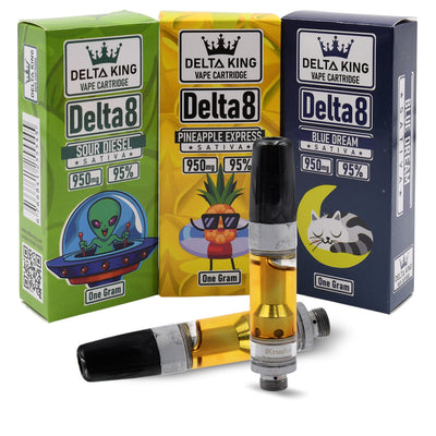 Delta 8 Vape Carts Prefilled w/ 1GR Delta-8 Vape Oil, Hybrid, Sativa or Indica Strain