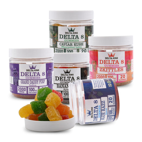 Delta-8 THC Gummies 20ct. | 2000mg D8-THC in 10 Cannabis Strain Based Flavors