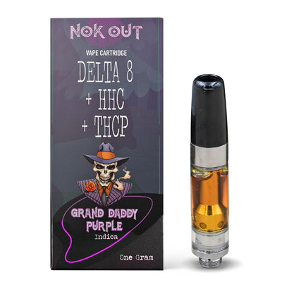 NokOut Delta 8 Cart Prefilled w/ 1 gram D8, HHC, THCP, Indica or Sativa Strain