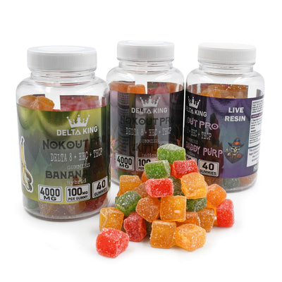 NokOut Delta-8 Gummies PRO w/ HHC & THCP | 4000mg Indica & Sativa Strain