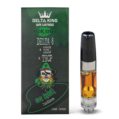 NokOut Delta 8 Cart Prefilled w/ 1 gram D8, HHC, THCP, Indica or Sativa Strain