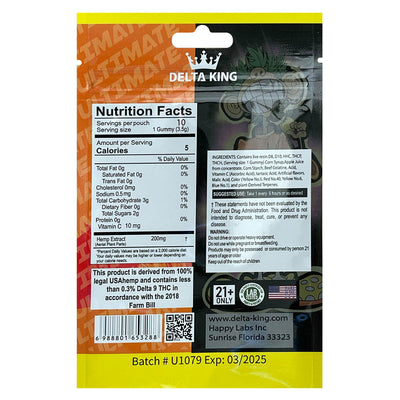 Pineapple Express Ultimate THC Gummies Ingredients & Nutrition facts