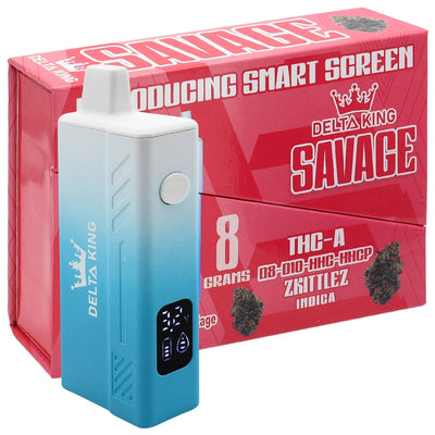 ZKittlez Indica StrainSavage THCA Vape with 8ml Oil Capacity, Digital Display of Voltage Setting, Oil LevelWindow