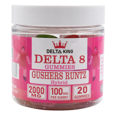 Delta 8 Gummies 20ct Jar Gushers Runtz Hybrid Cannabis Strains