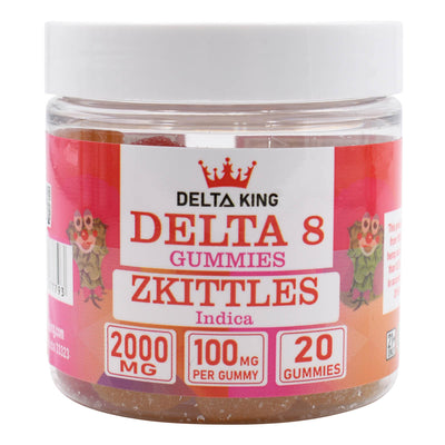 Delta 8 Gummies 20ct Jar ZKittles Indica Cannabis Strains